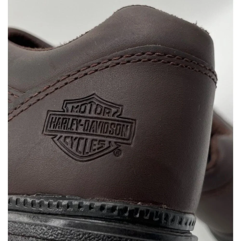 Harley Davidson Motorcycles Women’s Size 9 Dark Brown Leather Heeled Ankle Boots - Picture 6 of 13